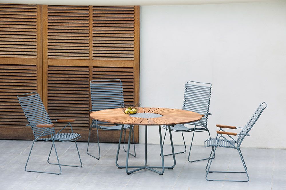 Circle spisebord 150 cm aluminium / bambus