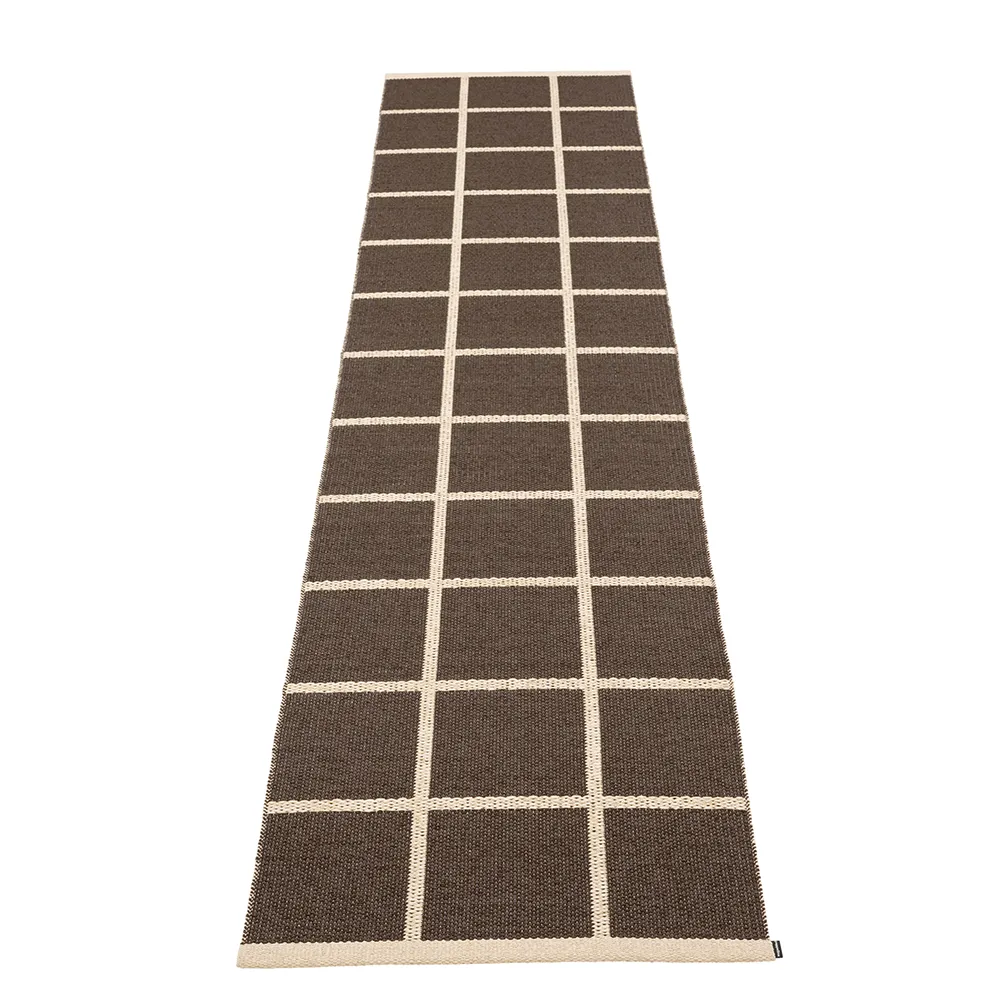 Pappelina, Vævet Tæppe Criss Dark Brown 70x300 cm