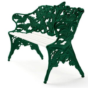 Classic sofa ender: grøn / træ: hvidlakeret fyrretræ