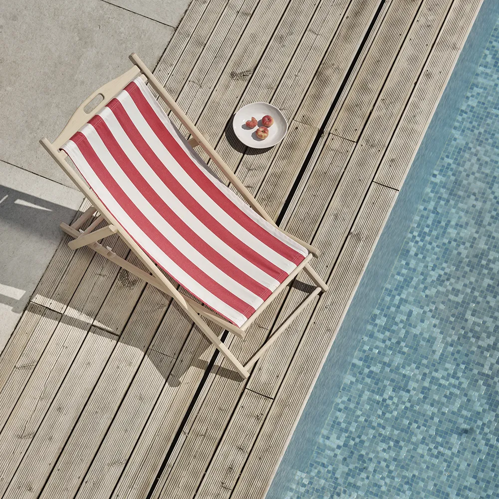 Dingla strandstol Rød/Hvid