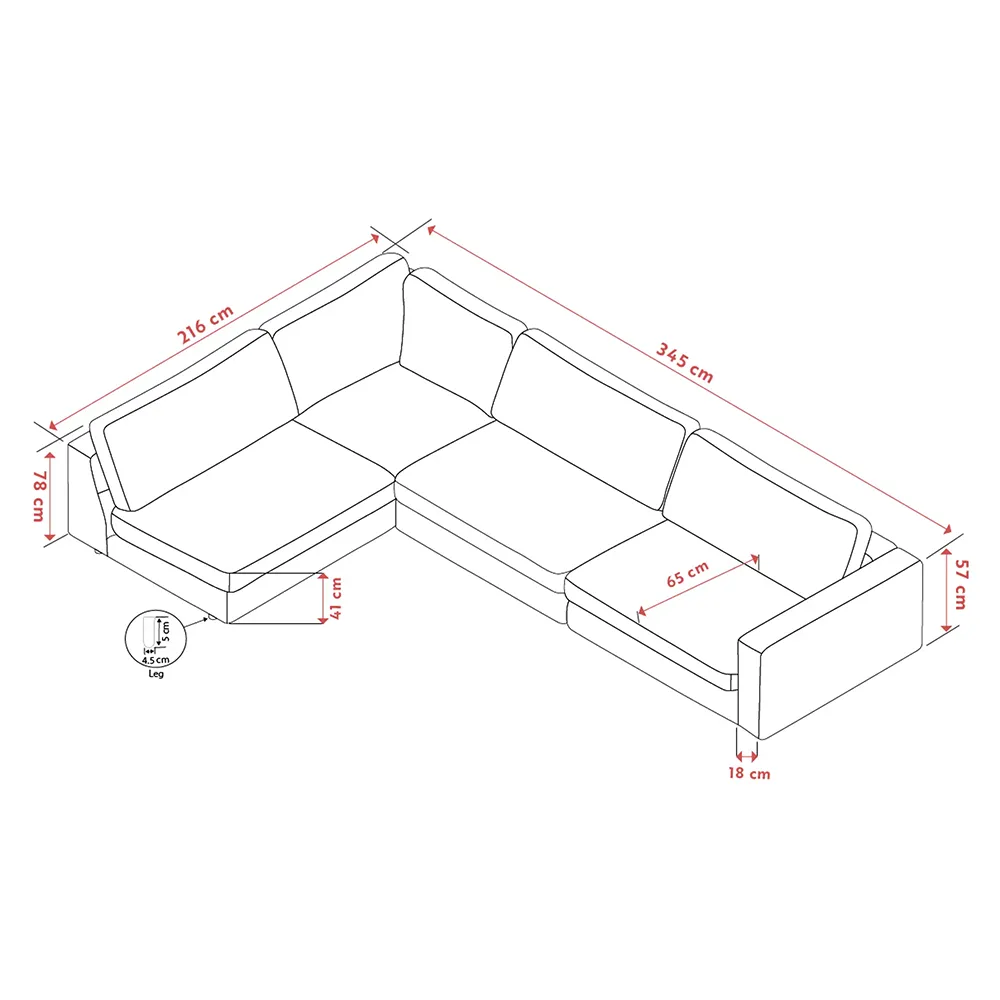 Duncan hjørnesofa 2+3-sæders åben venstre side stof Robin lysegrå