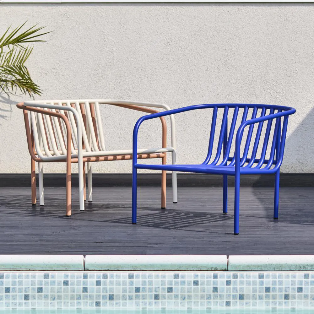 Bendt Lænestol Teddy Beige/Indigo Blue