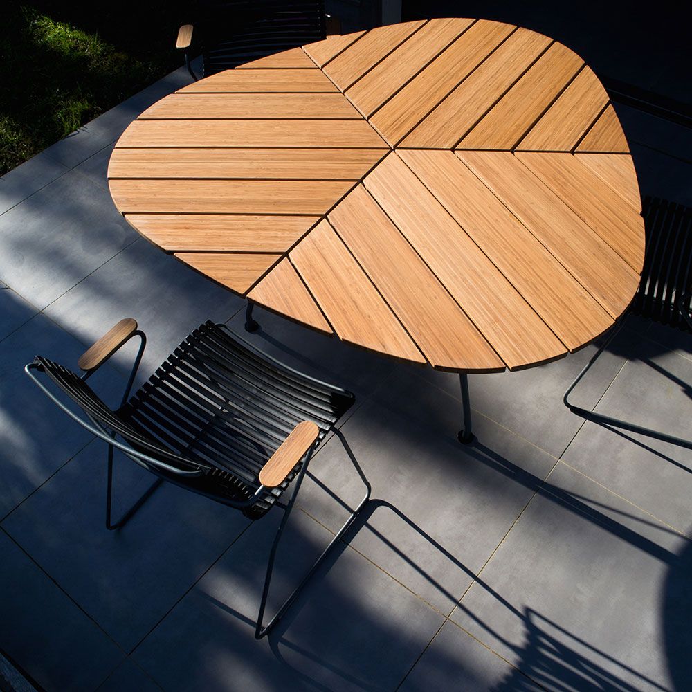 Leaf spisebord 146x146 cm aluminium/bambus