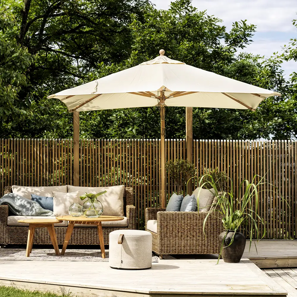 Como træparasol 300 x 300 cm FSC natur