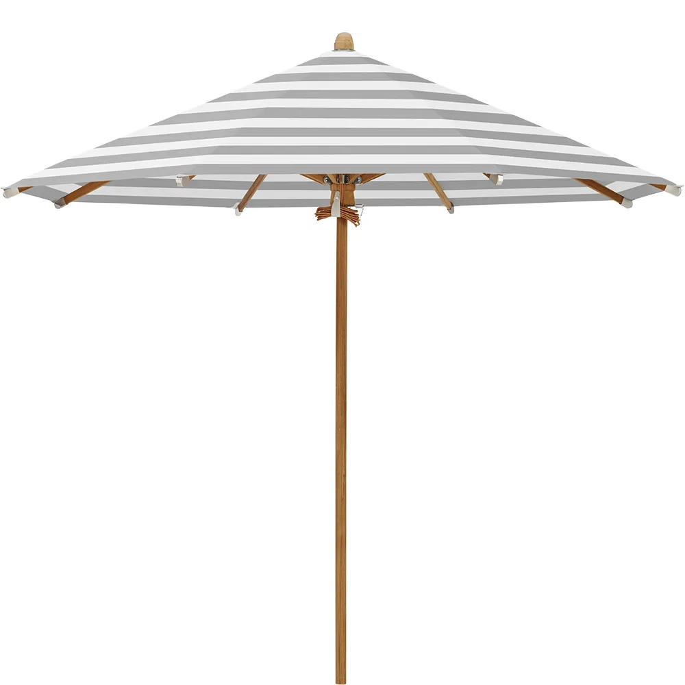 Glatz Teakwood parasol 350 cm Kat.5 555 Grey Stripe