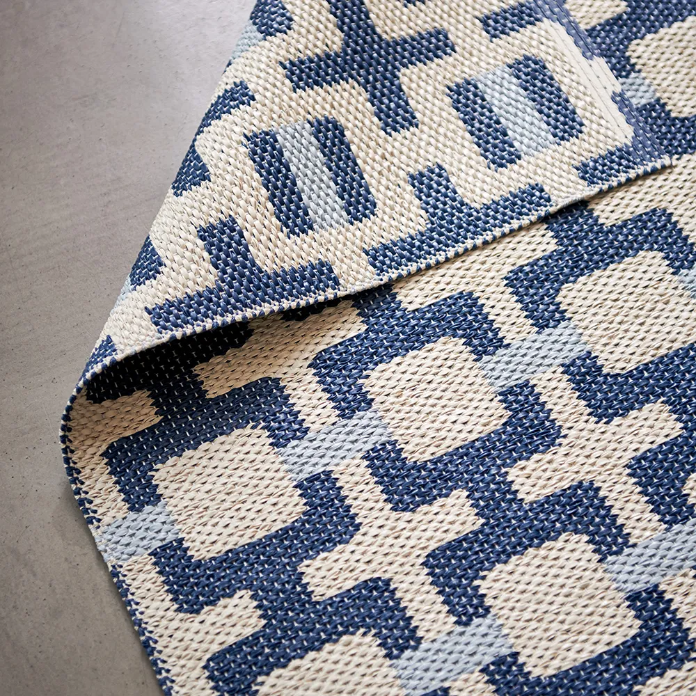 Tom tæppe Ocean Blue/Cream/Blue Fog 70 x 180 cm