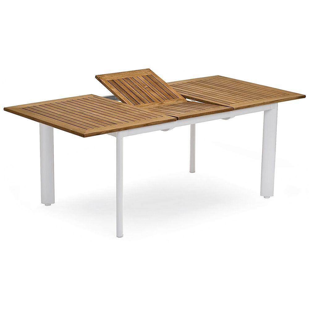 Nydala Spisebord 96X150-200 Cm Hvid/Teak