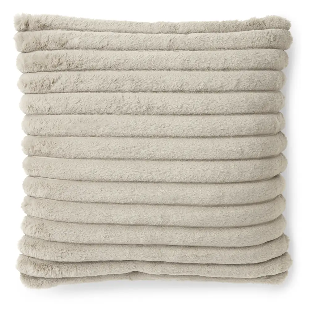 Stribet ornamental pude 45x45 cm Taupe