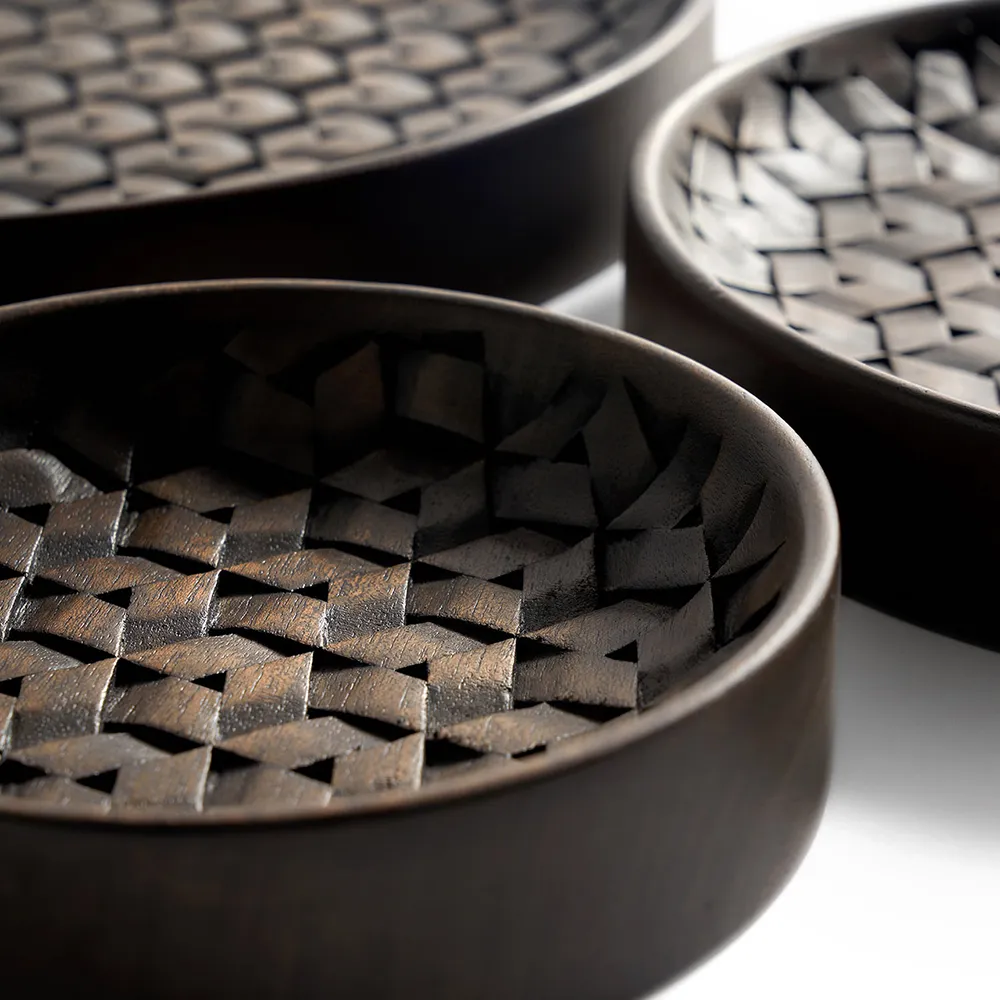  Tampa bakke mørkebrun mahogni - Sæt med 3 stk