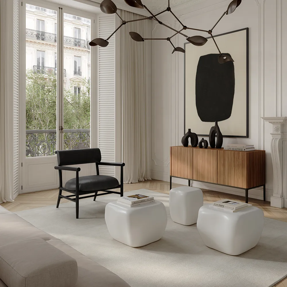  Nama Lounge lænestol - Anilin læder sort