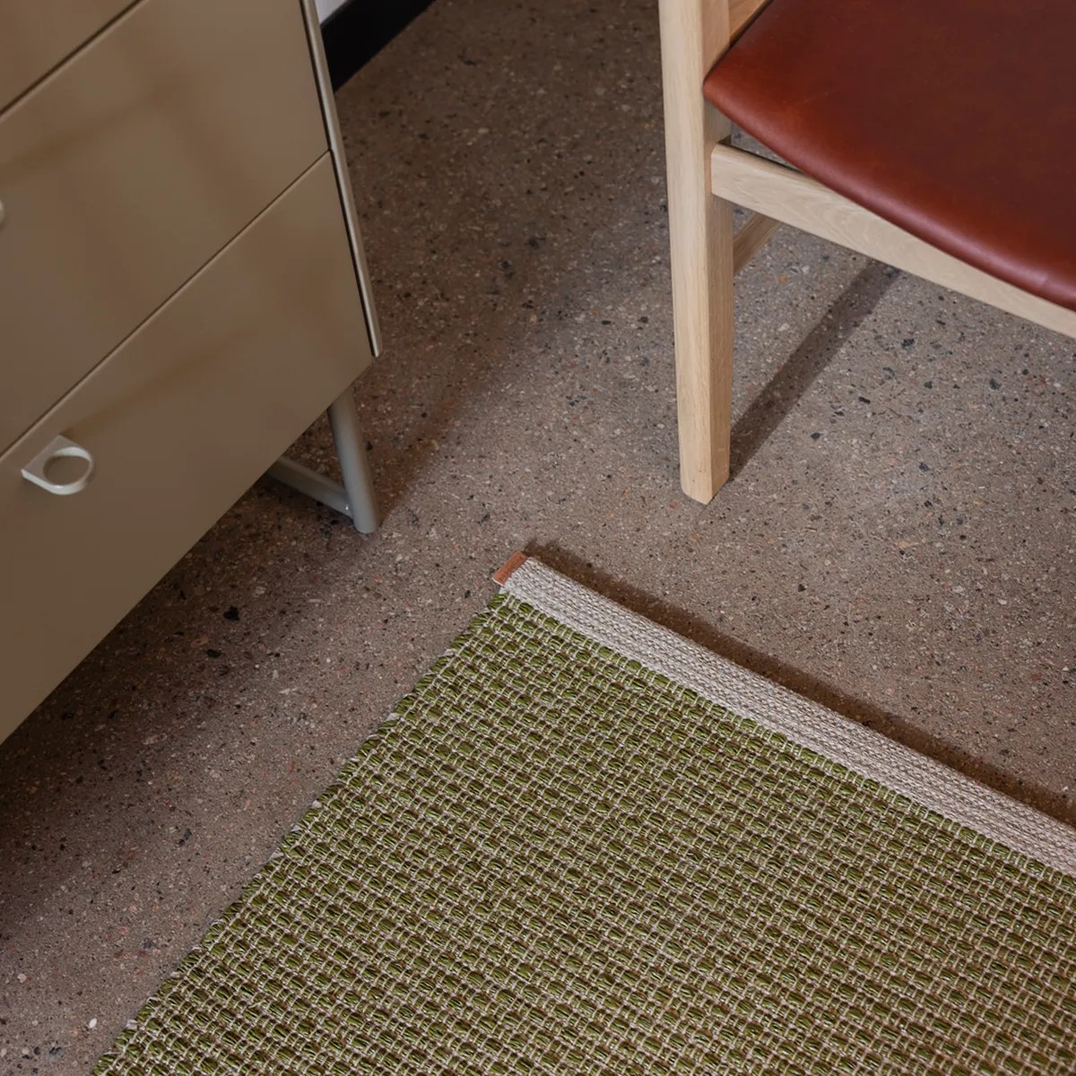 Vaskbar Plastmåtte NILS Dark Olive 70x180 cm