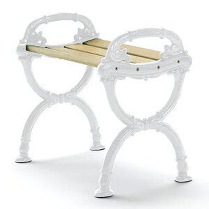 Byarum skammel ender: hvid / træ: imprægneret fyr