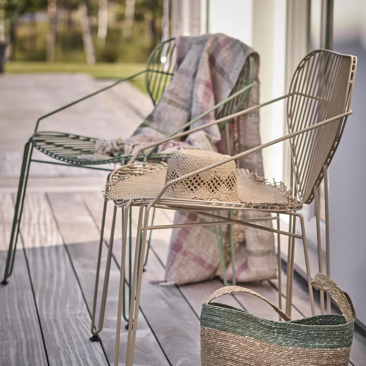 MARSTRAND-stol, grøn, B60 x D46 x H43/77 cm