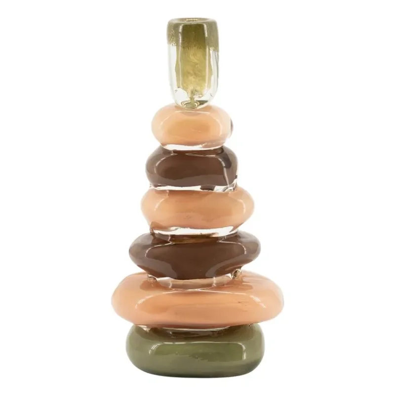 Toras 1 lysestage 13,5x10,5x32 cm glas multicolour