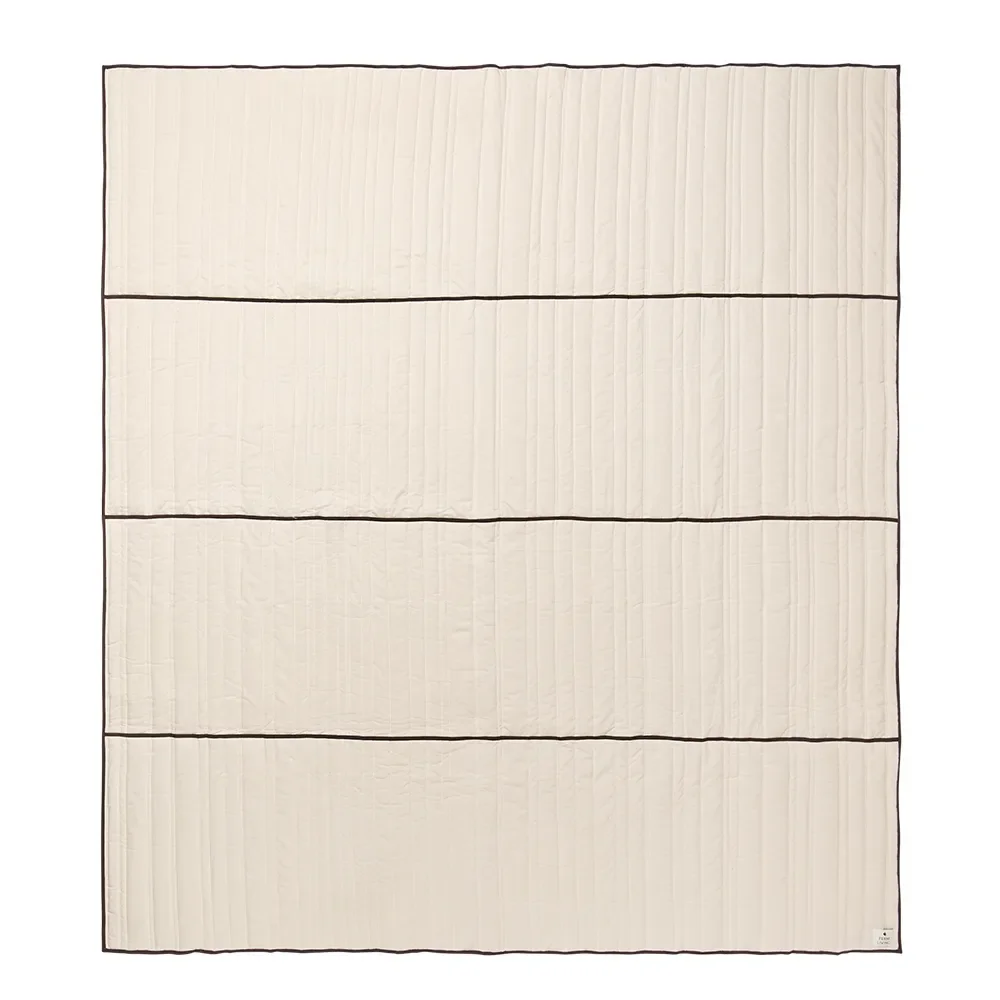 Vari Quilted Bedspread - Single - Natural/Dark Cho