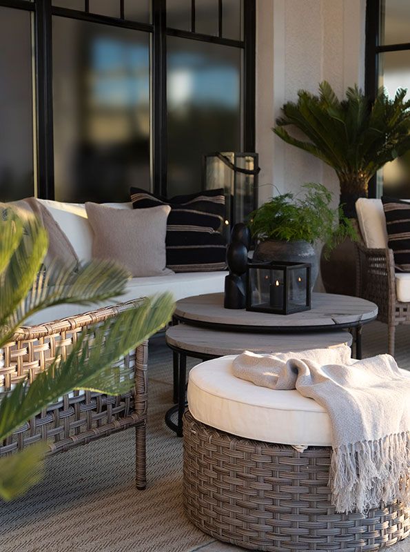 Toledo Fodskammel Polyrattan Artwood