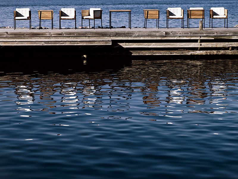 Häringe Spisebord 95x214 cm Sort/Teak Skargaarden