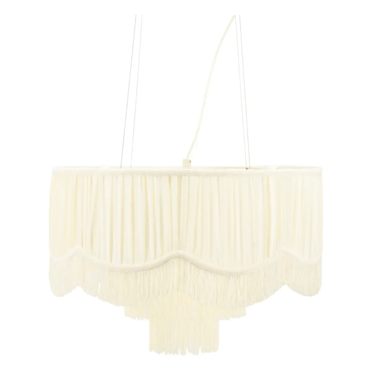 Soleil 50x50x138 cm Ijzer, Stof & kwastjes Off white