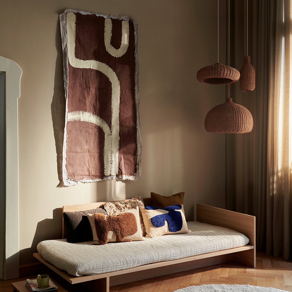 Lay Pude 60X40 Sand/Br Blue