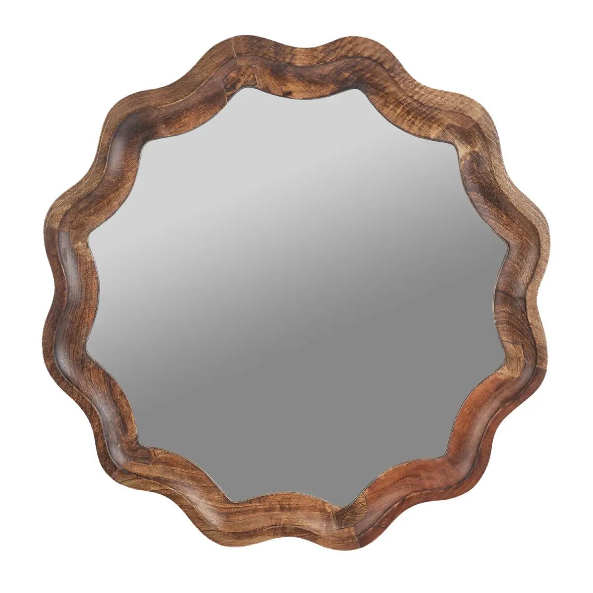 CARVE-spejl, natur, Ø76 cm