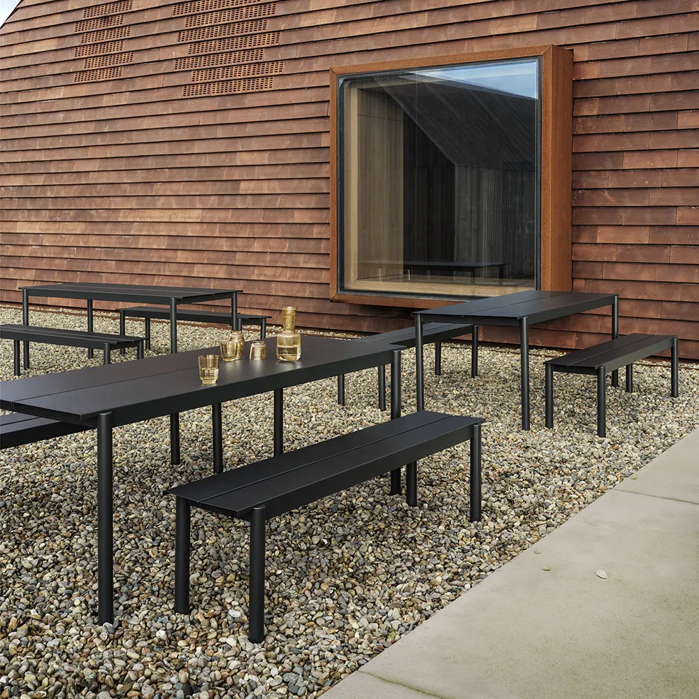 Linear Steel Spisebord 200X75 cm Warm Galvanized Steel 