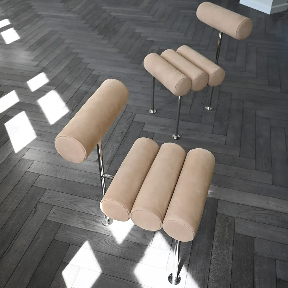 Hiro spisebordsstol, rustfrit stål - nubuck