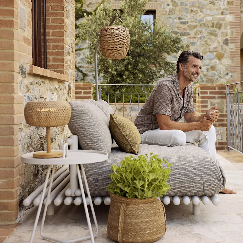 Sticks sofa m/chaiselong Alu/umber brown