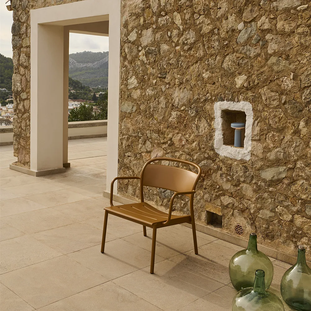 Linear Steel Lænestol Burnt Orange 