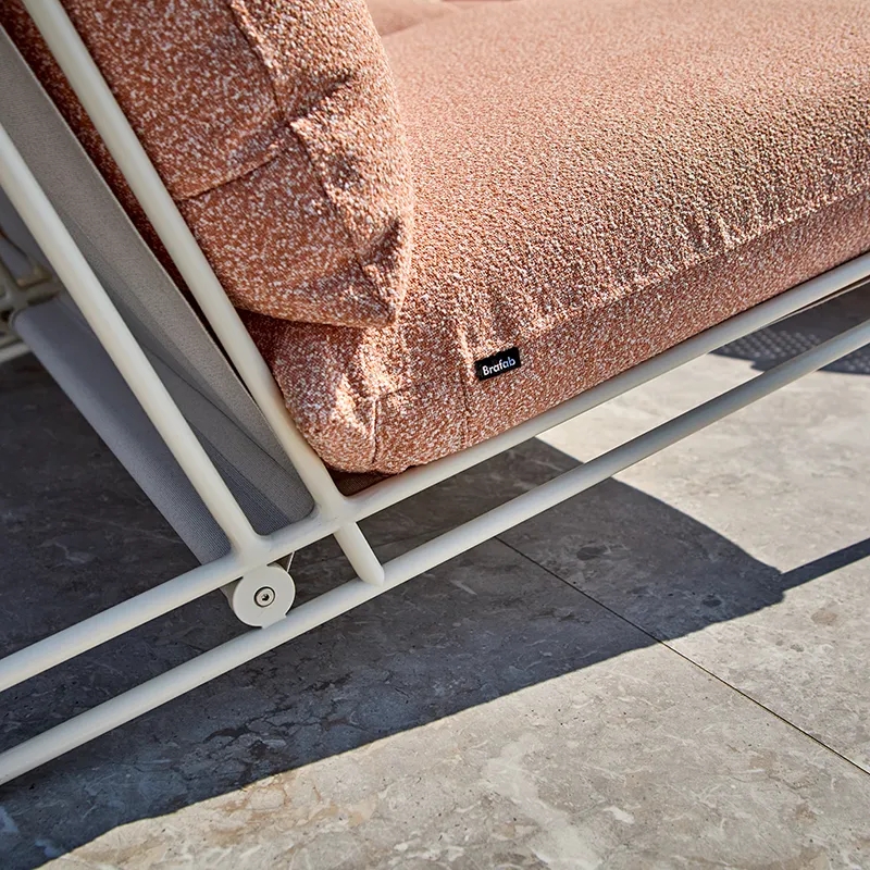 Blixt lænestol  Pearl white / Teddy orange