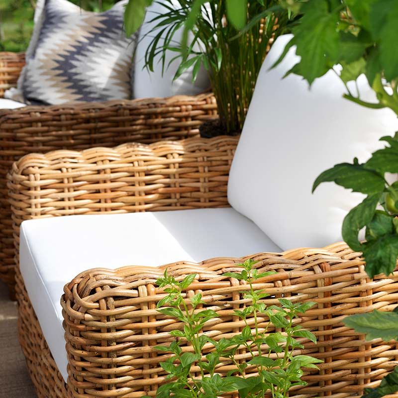 Rossvik Lænestol Rattan Natur/Hvid Brafab