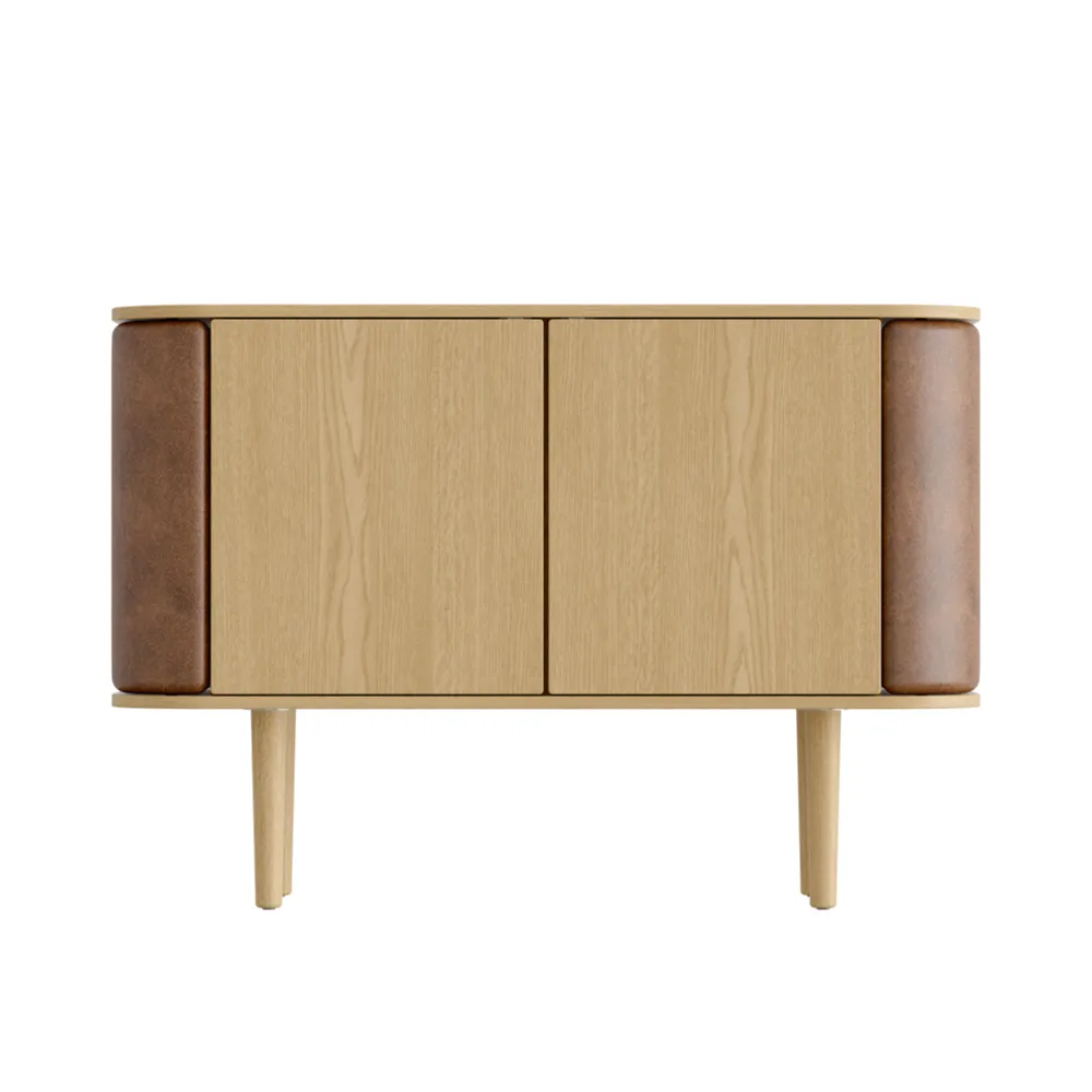 Umage, Treasures skab med 2 låger, egetræ/brown faux leather