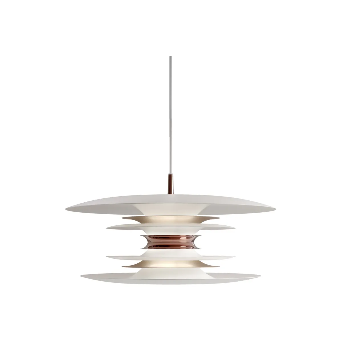 Diablo loftpendel Ø50 cm metal mat hvid/rosé sølv