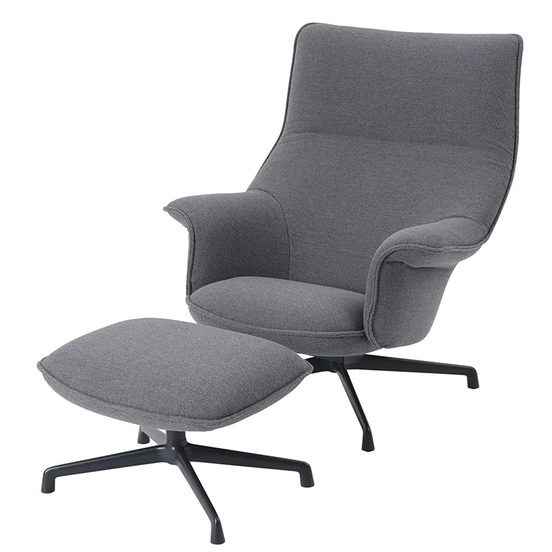 Doze Lounge Chair High Back Swivel Base - Ocean 80 Anthracite Black