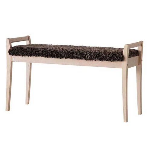 Meja Bench Hvidolieret eg/fåreskind brun