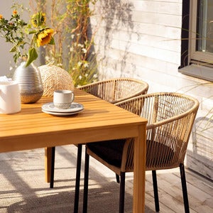 Delta stol    Sort / Natural Wicker/ Teddy Black