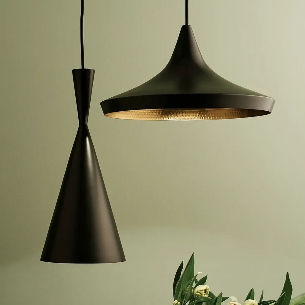 Beat Pendant Tall Black LED