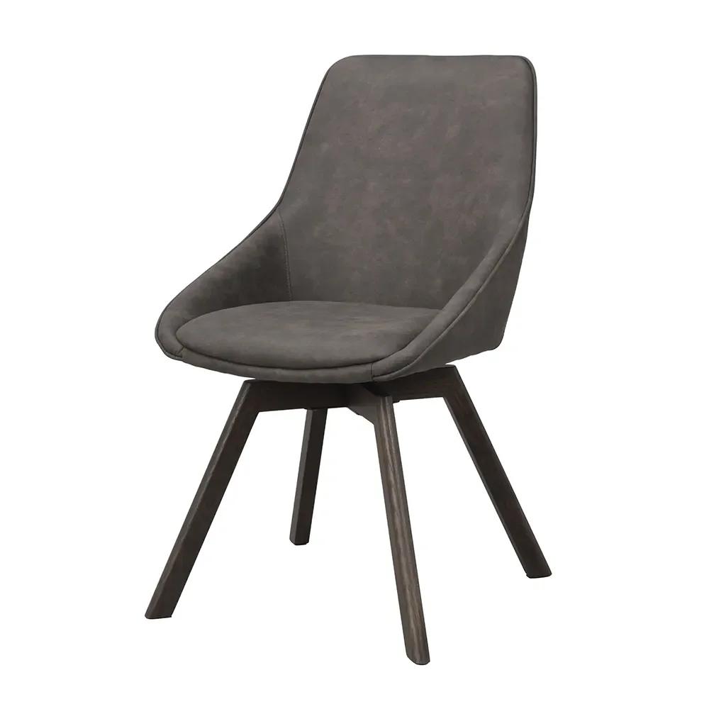 Rowico Home, Alison stol mørkegrå microfiber/brune ben i eg