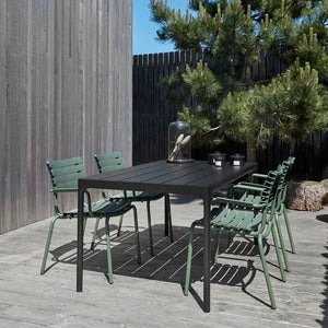 Four spisebord 270x90 cm sort aluminium