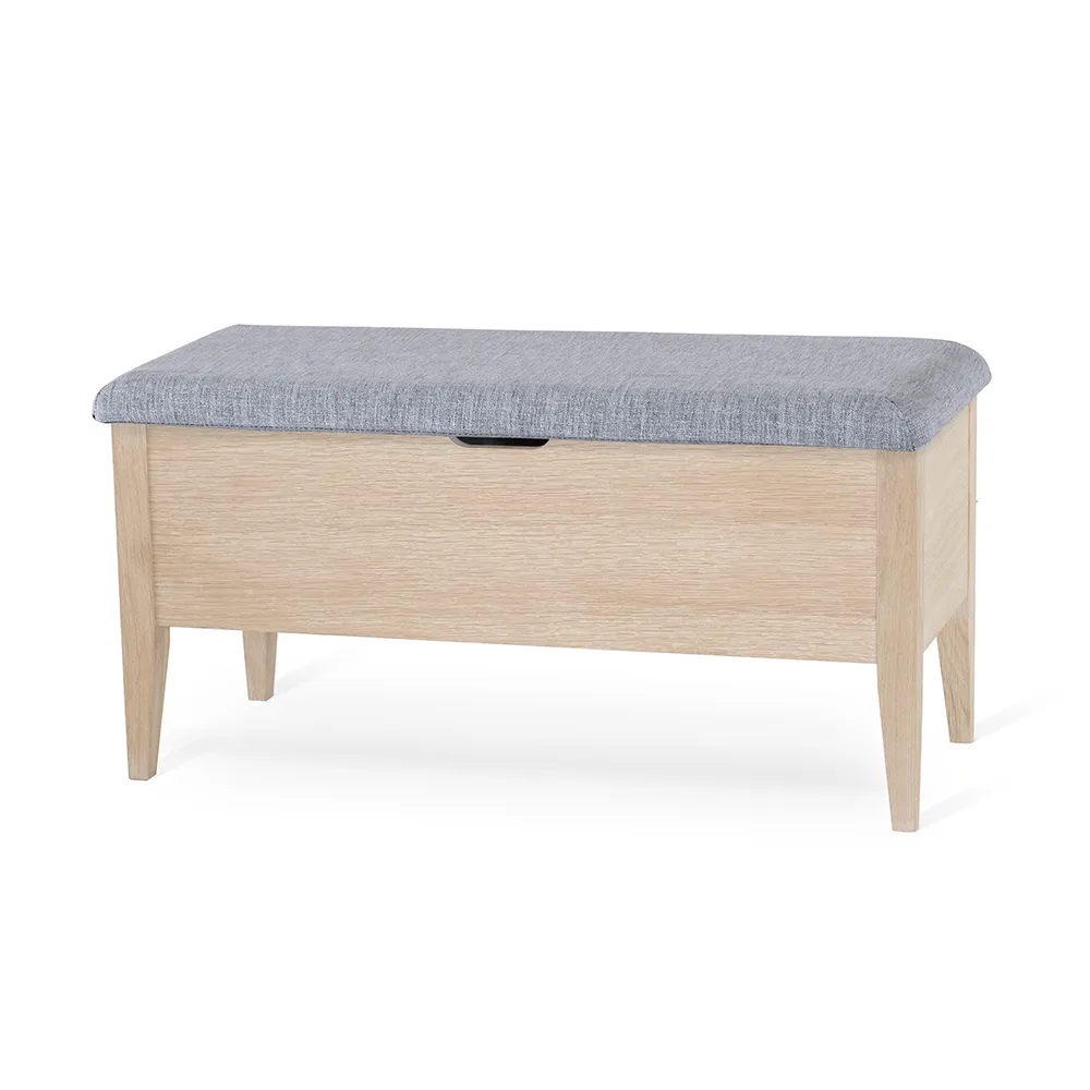 Klinte bænk 90 cm hvidolieret eg med Chelsea lysegrå