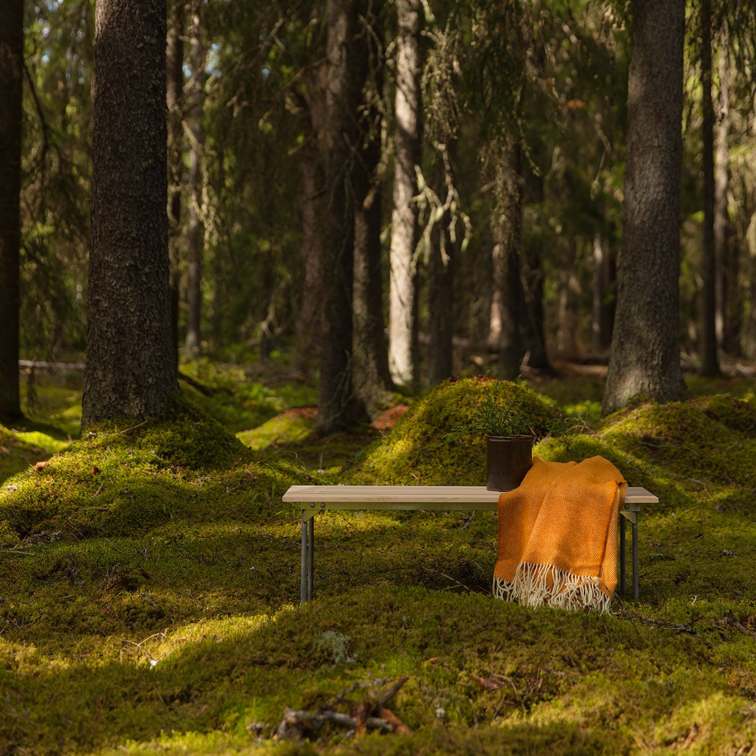 Bænk 8 Olieret Fyrretræ Grythyttan Stålmöbler