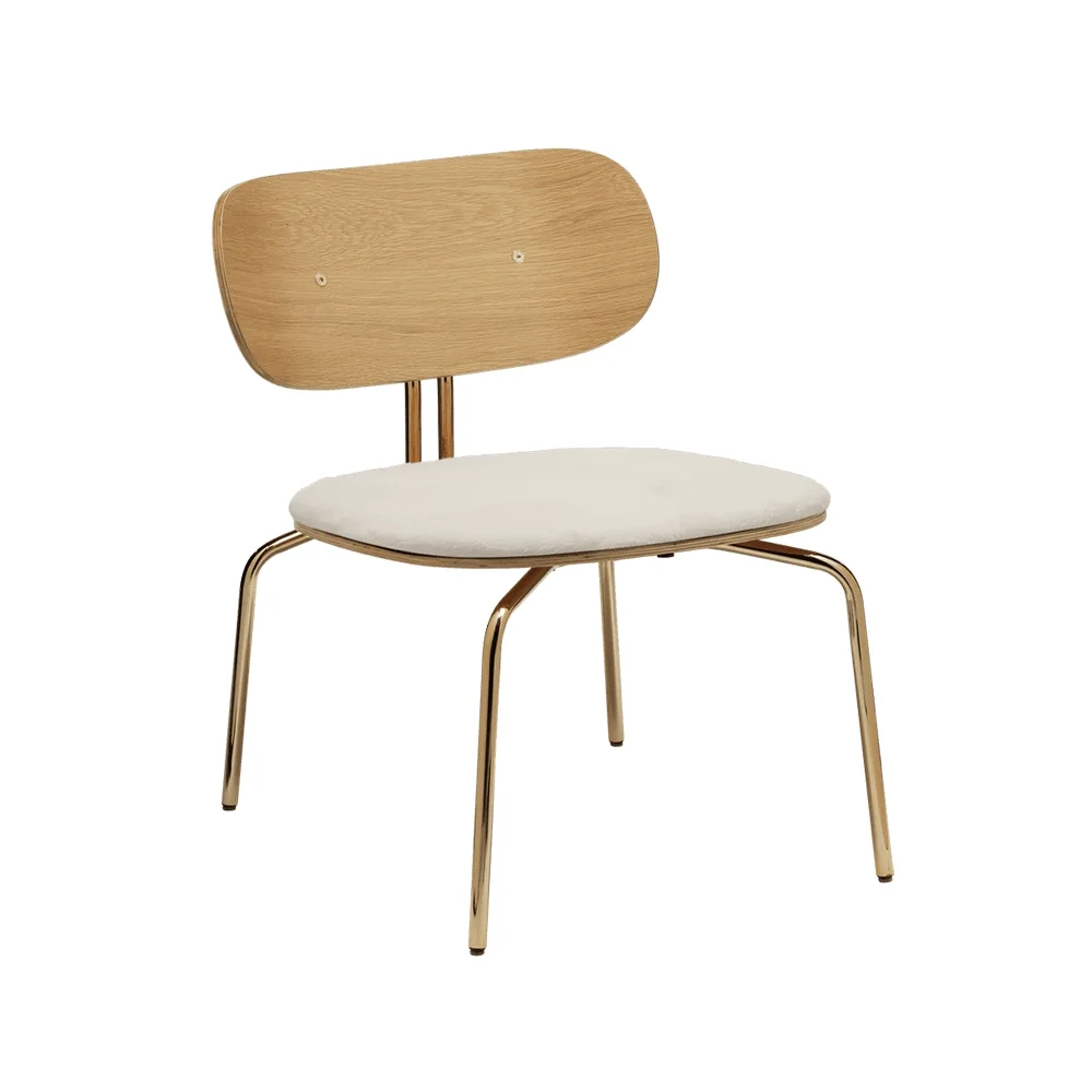 Curious Lounge Chair Eg/Messing  Teddy White