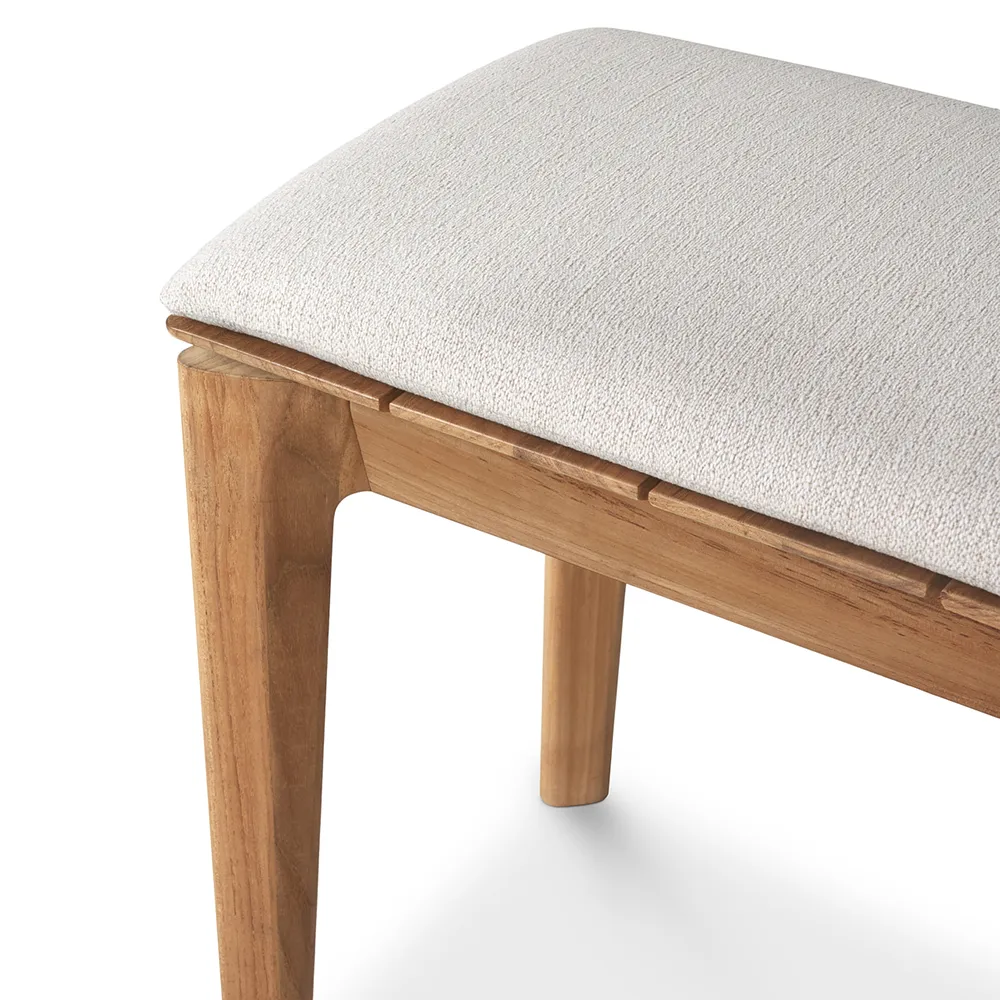 Bok Bænk Teak/Offwhite 137x35 cm