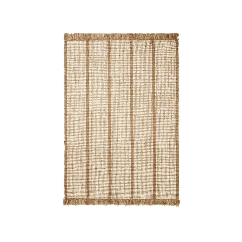 Athens håndvævet jute-tæppe 140 x 200 cm – naturfarvet/offwhite