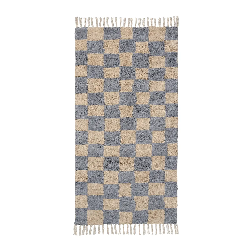 Ferm Living Gulvtæppe - Mara - 80x150 cm - Mist Blue/Warm Sand