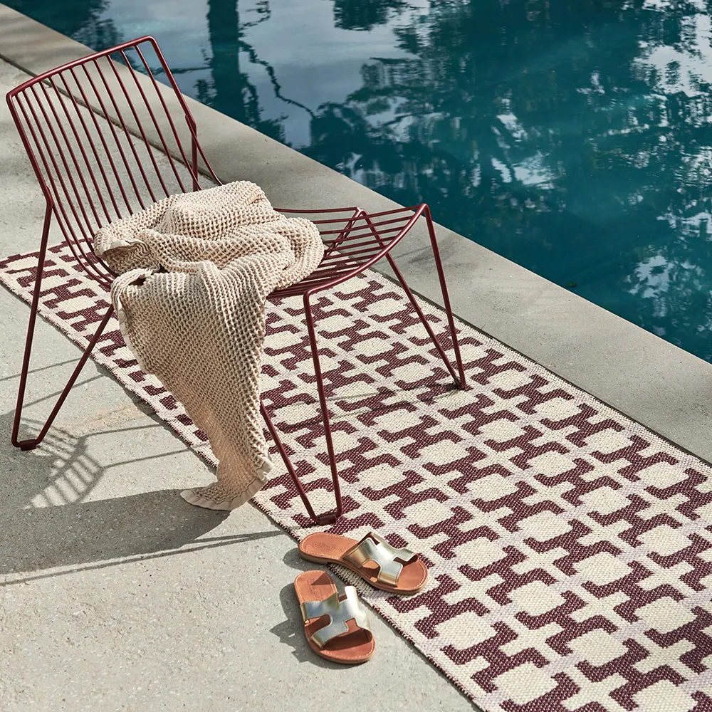 Tom tæppe Burgundy/Cream/Pale Rose 70 x 180 cm