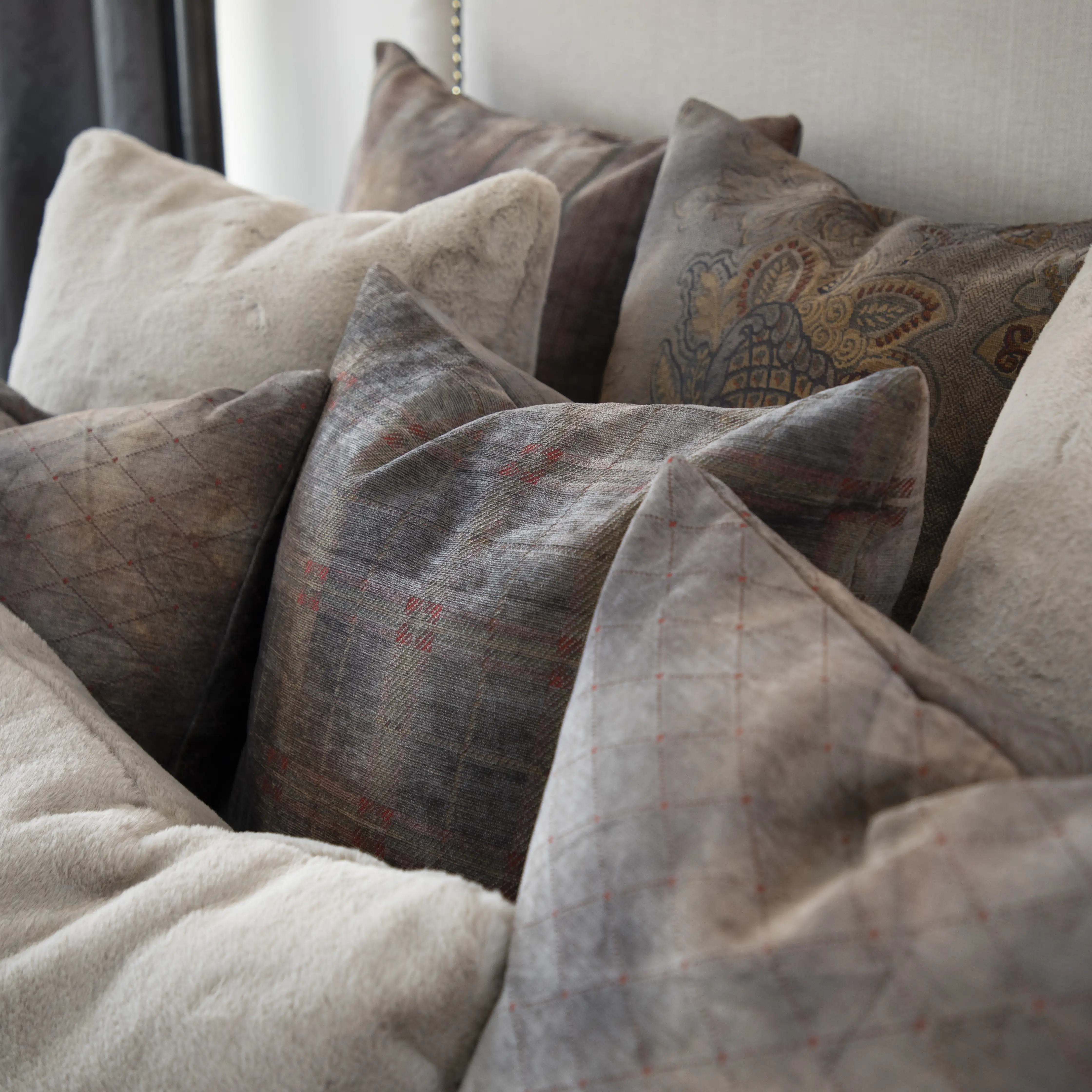  Pudebetræk Merano Check Bruciatio 50x50 cm Artwood