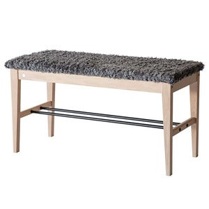 Cora Bench Hvidolieret eg/fåreskindslook Mørkegrå