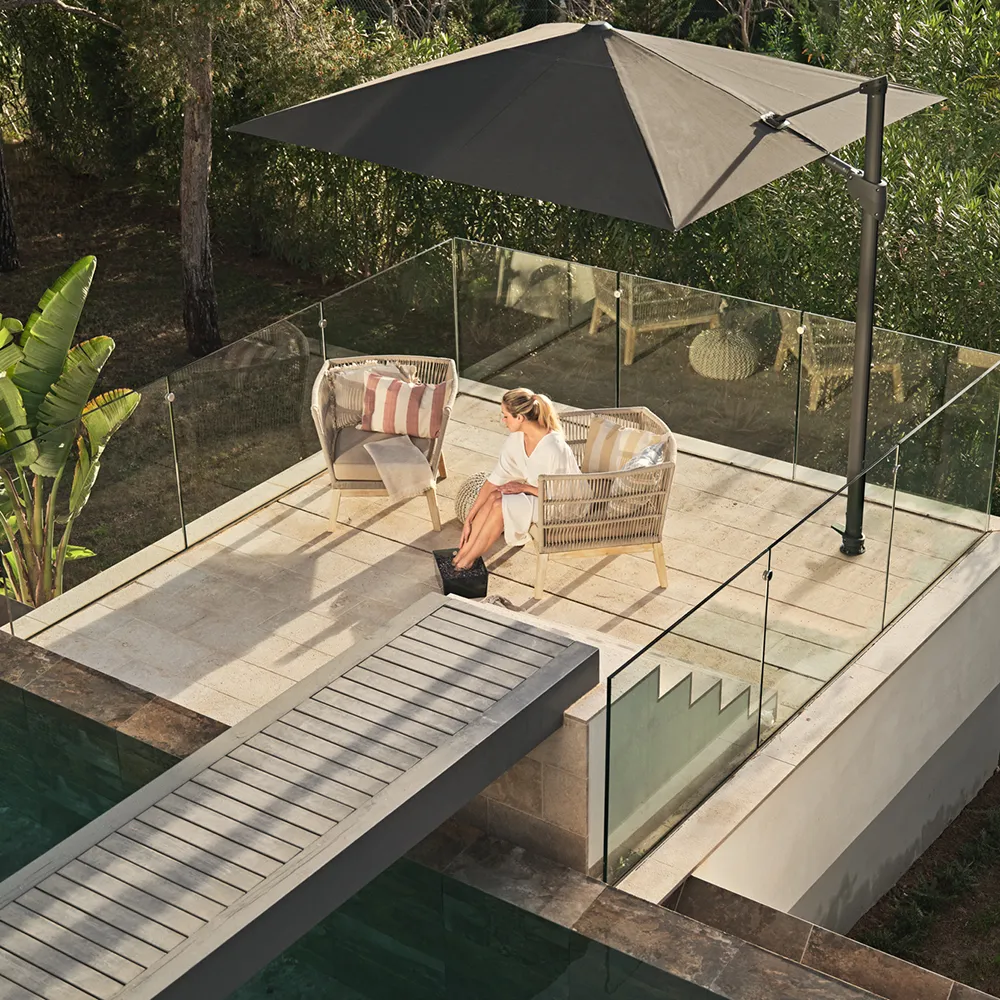 Fortano 400x300 cm parasol antracit Cat.4 408 Black