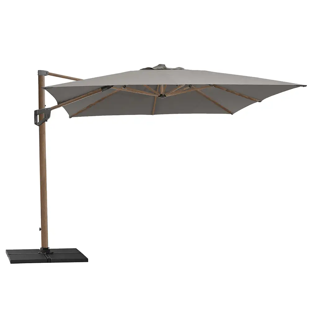 Cane-Line Hyde Luxe 300×400 cm Taupe/Wood look Frithængende parasol