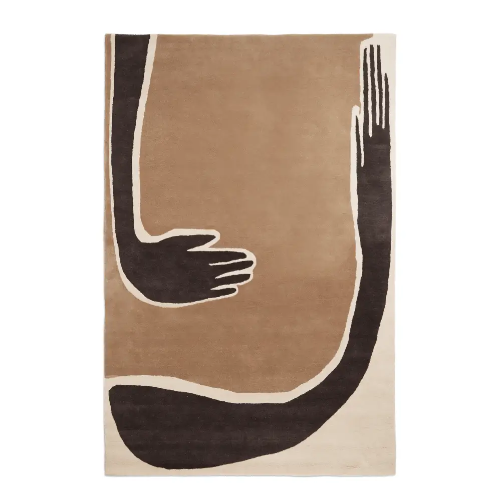 Ferm Living, Pose Tuftet Tæppe 200x300 cm - Mørk Kaffe/Off-white